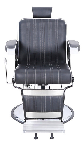 Sillon De Barberia Robusto Hidraulico Reclinable Reforzado Color Negro Forma De La Base Redonda Tipo De Respaldo Grande Cuadrado