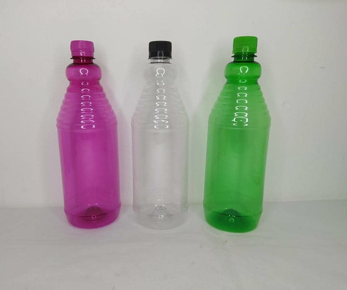 Envase Pet De 1 Litro Transparente, Morado Y Verde 31° Y 37°