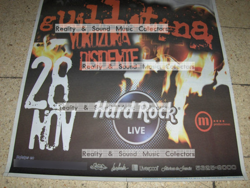 Guillotina Disidente Yokozuna Poster Hard Rock De Coleccion (Usado)