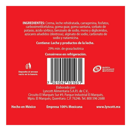 Crema Para Batir Lyncott 500 Ml