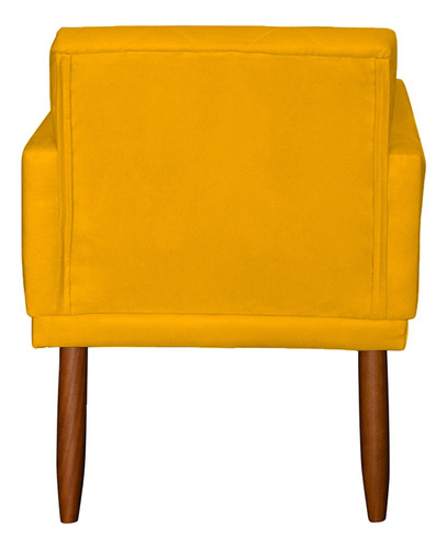 Kit 4 Poltronas Decorativas Reforçadas Para Sala De Recepção Cor Mostarda Desenho Do Tecido Suede Liso