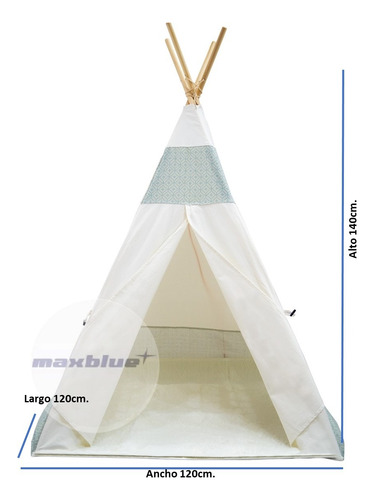 Carpa Casita Estilo Tipi Con Tapete Y Almohada Premium