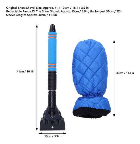 Pala De Nieve Multifuncional Para Coche, Funda Cálida