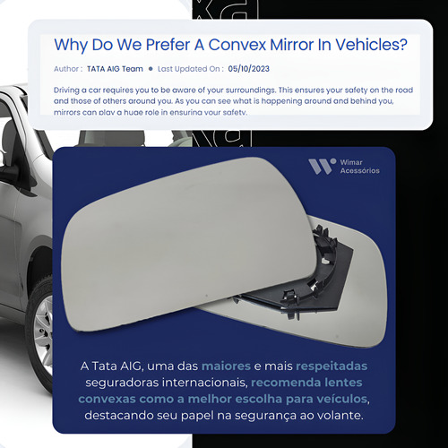Lente Espelho Retrovisor Kia Soul 2009/14 C/base Convexa