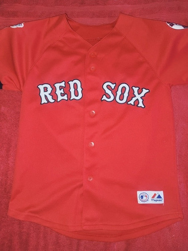 Jersey Red Sox Majestic Mlb Juvenil (m 10-12 Años)