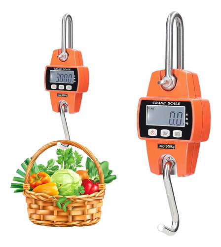 Balanza 300kg Colgantes Comerciales Dijitales Pantalla Lcd Naranja O Según Disponibilidad De Stock