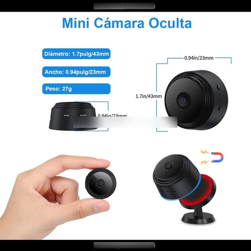 Imagen 3 de 4 de Mini Cámara Espía Con Wifi Y Audio, Manejo Desde Celular
