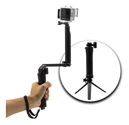 Bastão Monopod Retrátil Gopro Hero 5 4 3 3+ Tripe 3 Way
