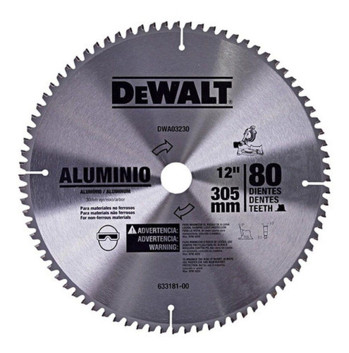 Disco Para Aluminio 80d 300mm Dwa03230