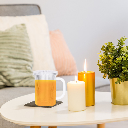 Taza Con Rayas De Vidrio, Tazas De Vidrio Con Diseño De Raya