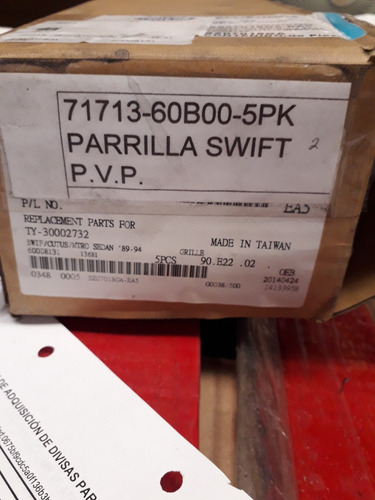 Parrilla Chevrolet Swift
