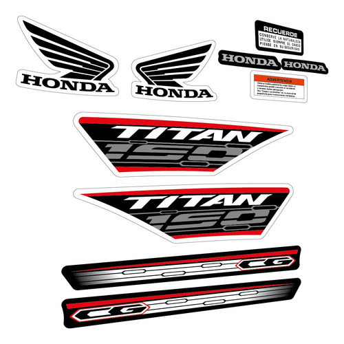 Set Calcos Alternativo Para New Titan Cg 150 Blanca