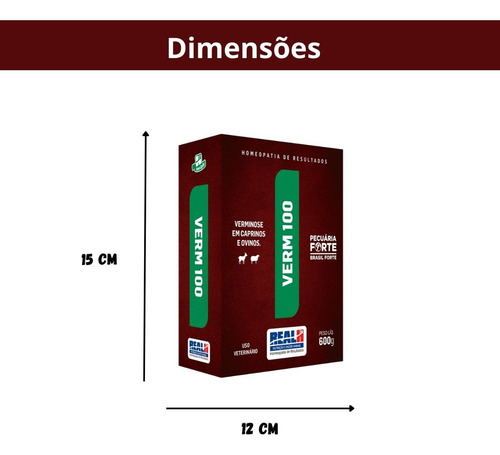 Kit 12 Unidades - Verm 100 Real H Controle Verminose 600g