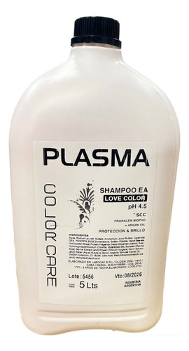 Shampoo Love Color Ph Ácido De Plasma X 5lts Color Care