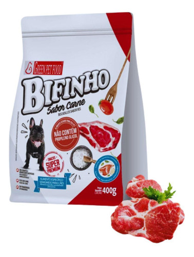 Bifinho Petisco Para Cães Sabor Carne 400g Green Pet Food