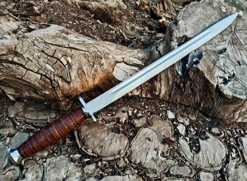 Espada Acero D2 Alto Carbón Y Alto Cromo Plateado