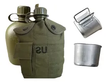 Comprar Cantimplora Tactica Militar Con Jarron Aluminio Y Funda 1lt