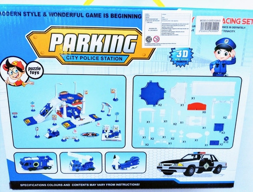 Imagen 2 de 3 de Playa De Estacionamiento Policial Con 51 Pz Regalo Niños S&k