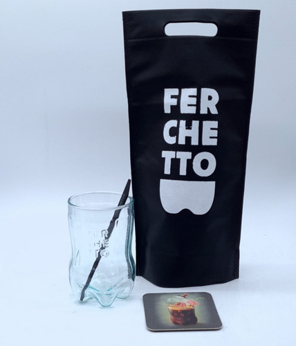 Imagen 1 de 3 de Kit Vaso Fernet + Accesorios + Bolsita Ferchetto 800ml