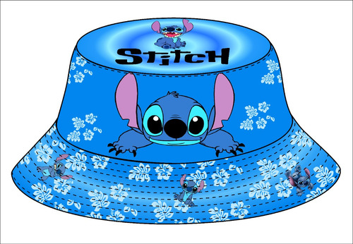 Gorro Pescador Reversibles Lilo Y Stich  Niños Y Adultos