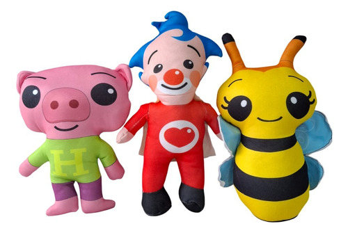 Combo X3 Peluche Plim Plim, Abejita Chiquitita Y Hoggie 30cm Amarillo