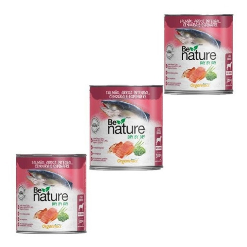 Kit 3 Latas Be Nature Para Cães Idosos Sabor Salmão 300g