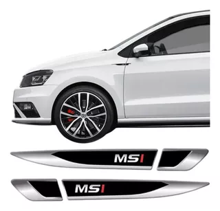 Par Emblema Adesivo Lateral Vw Polo Virtus Msi Resinado