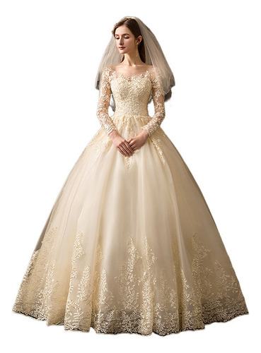 Vestido De Novia Francés Ligero 2023 New Bridal De Manga Lar
