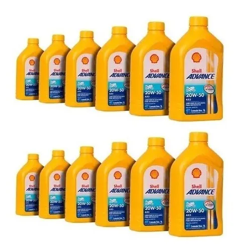 Aceite Shell 4t 20w 50 Sj Jaso Mineral No Motul Caja X 12 9x