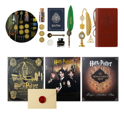 Kit De Sellos Pluma Y Más Harry Potter Para Manualidades Modelo 3 Slytherin