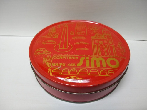 Lata De Confiteria Simo Con Diseño De La Ciudad Vacia (Usado)