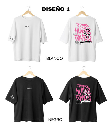 Pack X5 Remera Oversize Estampada 100%algodon Premium Clotex