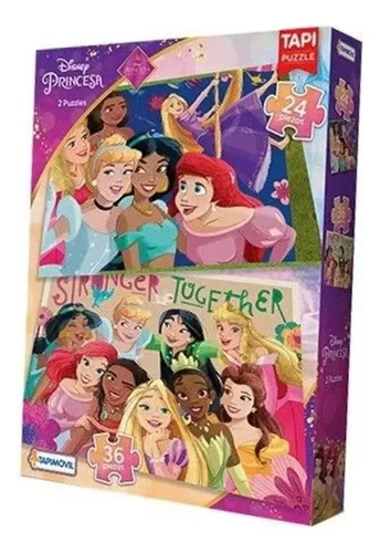 2 Rompecabeza Disney Princesas Puzzle 24 Y 36 Piezas 