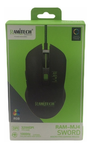 Mouse Gamer Pro Alambrico Ramitech Retroiluminado 6 Botones