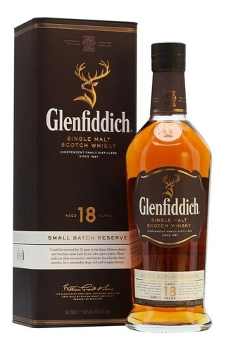 Whisky Malt Glenfiddich Single 18 Años Escocia botella 750 mL
