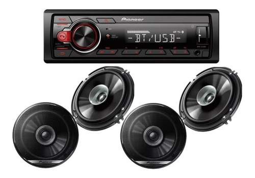 Estereo Pioneer Mvh-s215bt Bluetooth Usb Con 4 6.5 Pulgadas