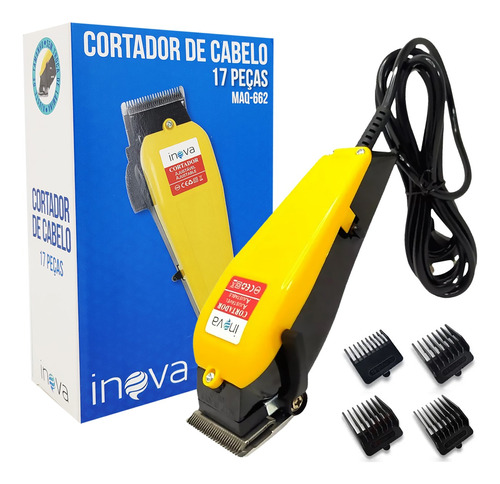 Cortador Maquina Cortar Cabelo Barba Profissional Inova 110v