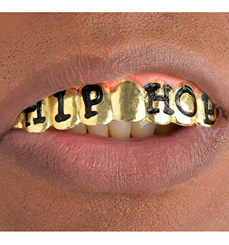 Maquillaje - Hallocostume Grillz Hip Hop Gold Teeth Disfrace