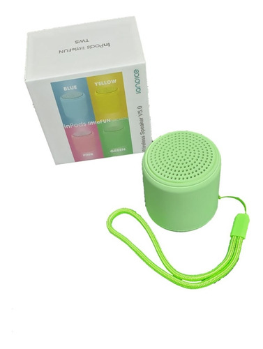 Caixa Som Bluetooth Tws Silicone Mini Speaker 3w Verde