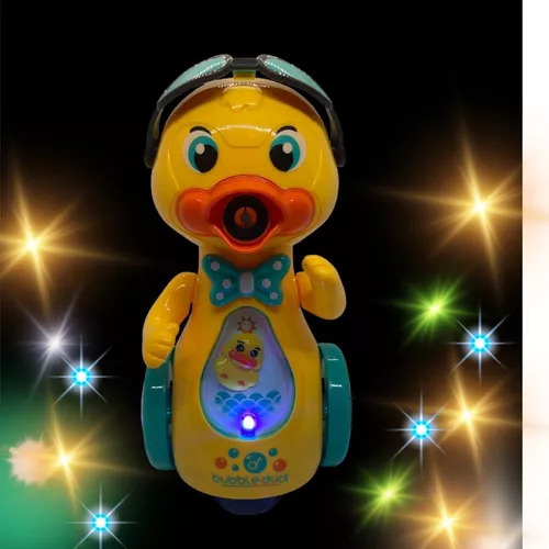 Novo Robo Patinho Solta Bolha Sabão Com Som E Luz Para