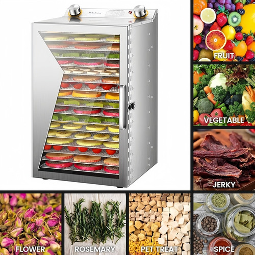 Deshidratador Eléctrico 18 Bandejas Alimento Fruta Carnes
