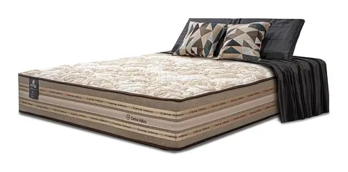 Colchão Queen Pocket 158x198x33 Cama Inbox Duo Linem Bege