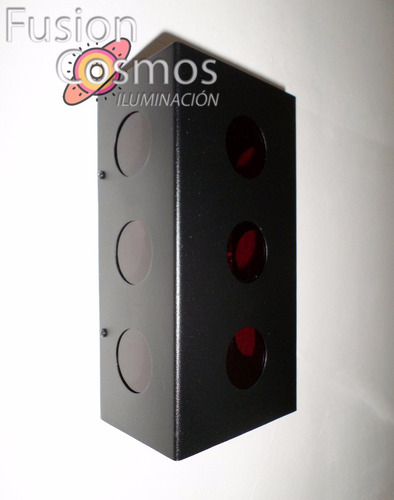 Pack X3 Apliques Pared Efecto Estrella De Navidad Luces Roja