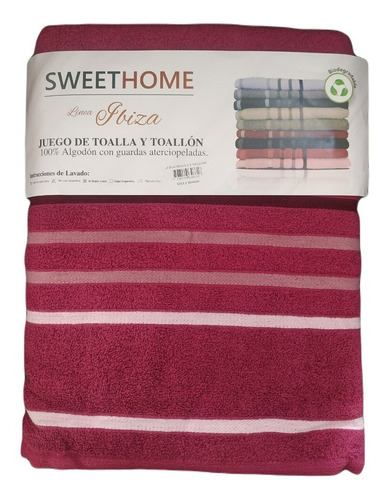Imagen 2 de 2 de Set Toalla Toallon Sweet Home Ibiza 500 Gramos 100% Algodón