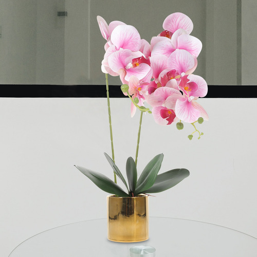 Flores De Orquídea Artificiales En Maceta Orquídea Phalaenop