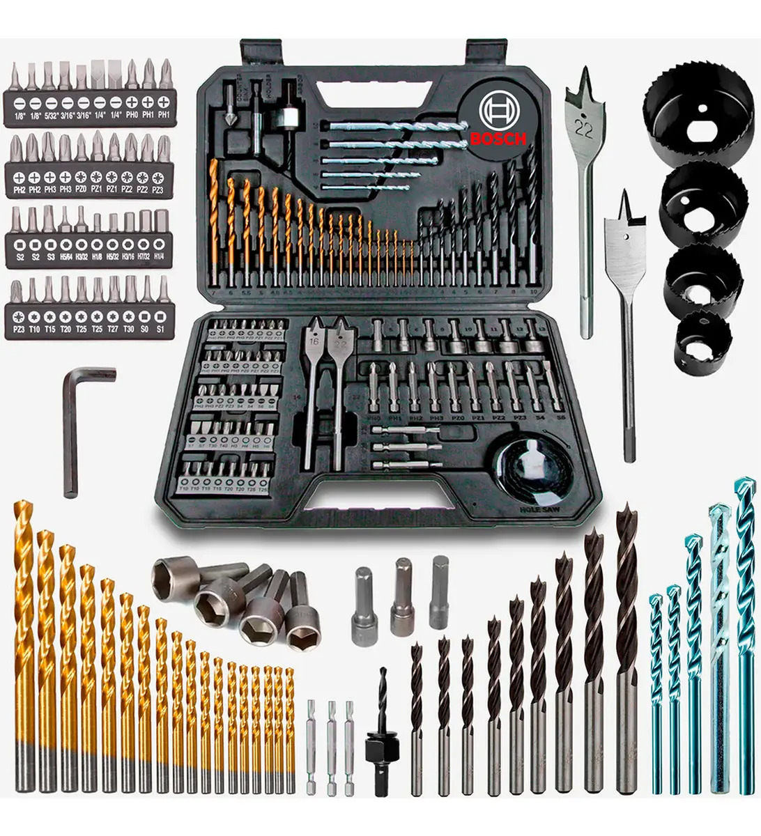 Bosch kit Jogo Maleta Titanio 103 Peças Brocas Pontas  Bits