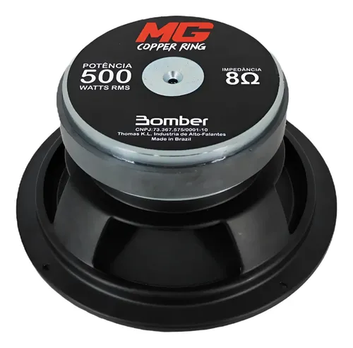Medio Grave Alto Falante 500w Rms 8 Ohms 8 Polegadas Bomber