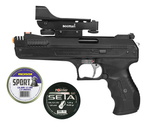 Pistola .22 Beeman 5.5 Com Mira Holográfica + 02cx Chumbinho