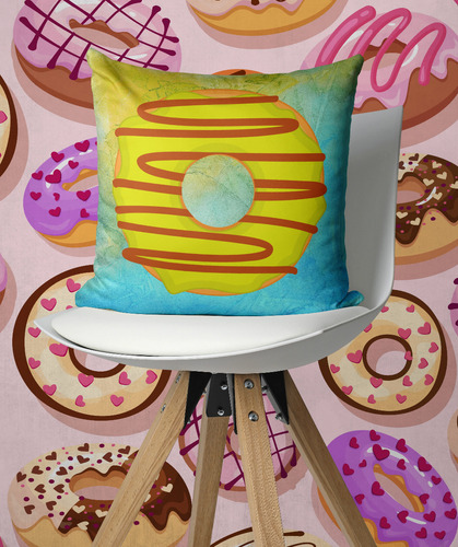 Souvenir 5 Almohadas Estampa Donas 20x20cm