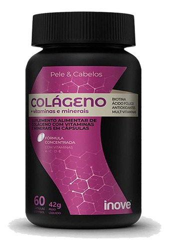 Colageno + Vitaminas E Minerais Inove Nutrition 60 Cápsulas 